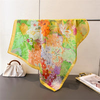 70*70Cm Square Silk Scarf for Women Fashion Ladies Satin Neck Hair Tie Bandana Female Foulard Beach Stoles Hijab Scarves Pareo