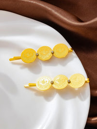 A Pair of Fashionable Hairpin Coin Tassel Gold Simple-Edge Clip Ladies' Accessory Single Clip