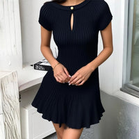 Korean Fashion A-Line Knitted Short Dress 2026 New Y2K Summer Red Black Pleated Party Dress Streetwear Lady Vestidos