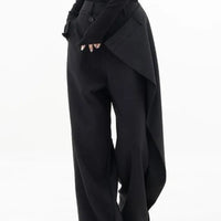 Irregular Solid Women Pants Spring Autumn Loose Streetwear Pantalones De Mujer Fashion Patchwork Wide Leg Trousers