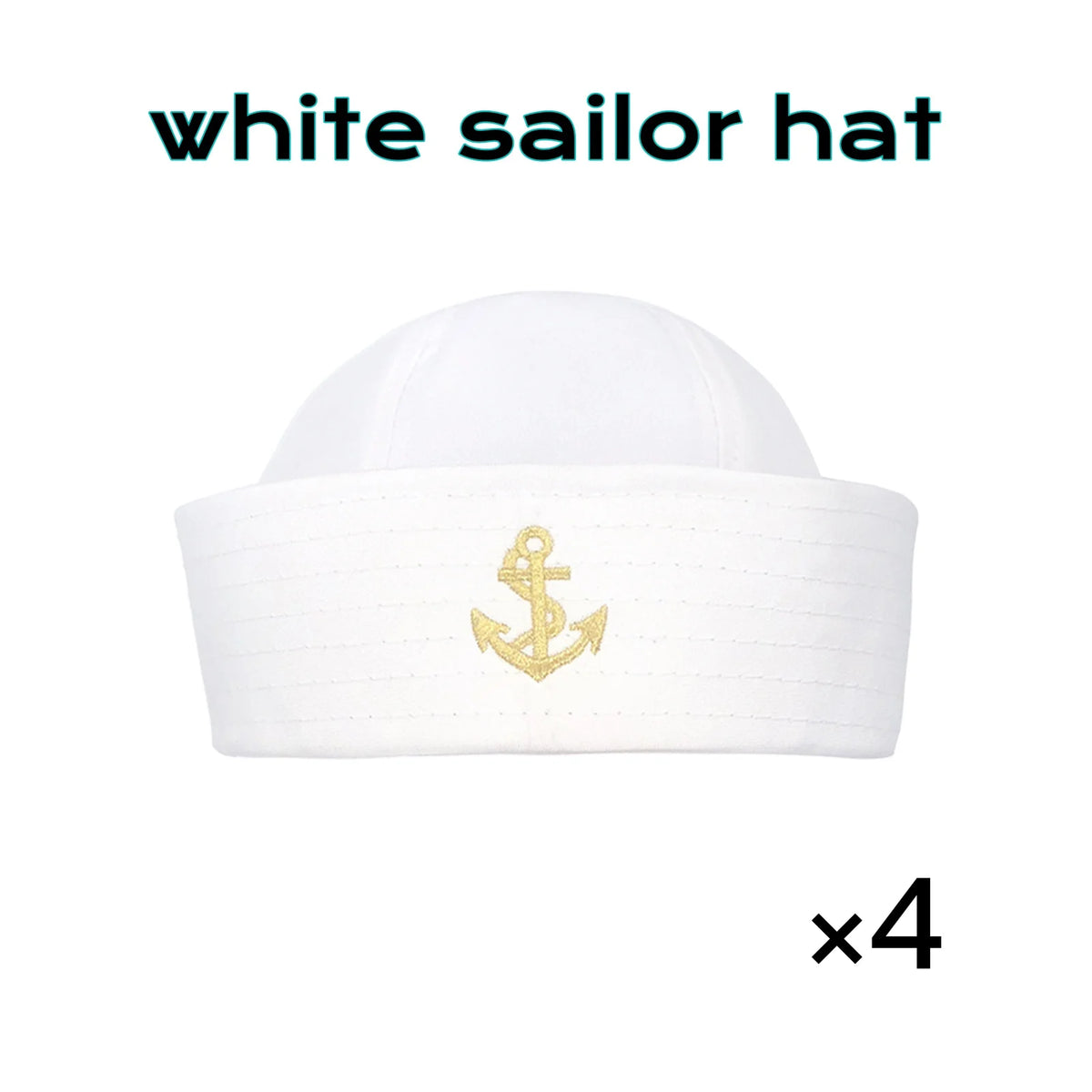 4-72PCS Captain Hats Adjustable White Sailors Hats Bachelorette Party Caps for Wedding Yacht Rock Theme Party Photo Props
