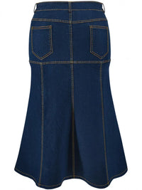 Summer New XL-5XL plus Size Clothes High Waist Denim Skirt for Women Washed Retro Pencil Skirt Hip-Covering Straight Long Skirt