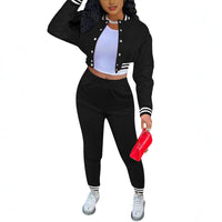 Women'S Long Sleeve round Neck Outfit Set Spring New Style Comfortable Casual Knitted Polyester and Spandex Two-Piece Suit