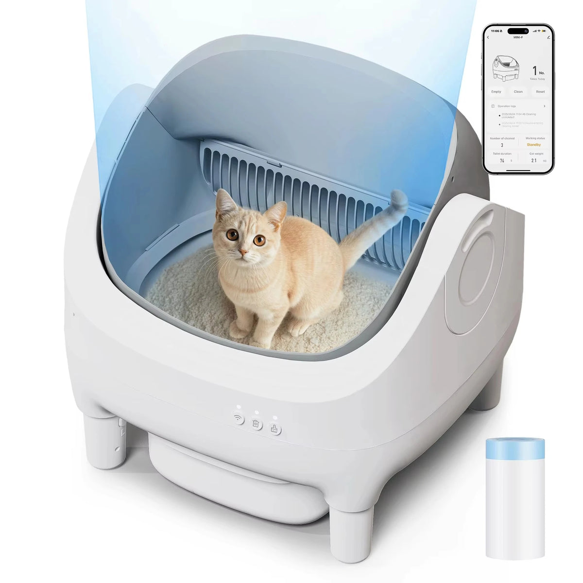 Low Noise Odor-Proof Wifi Remote App Control Large Electric Automatic Smart Open Top Self-Cleaning Cat Toilet Litter Box