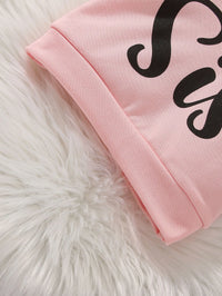 Autumn 2Pcs Baby Girls Long Sleev Printing Letter with Bow Hoodie Set for Casual Sporty Clothes for 1-3Y