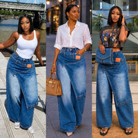 Denim Pant Women Jeans Vintage Wide Leg Long Pants High Waist Straight Trousers Y2K Streetwear Elegant Work Casual Loose 2026
