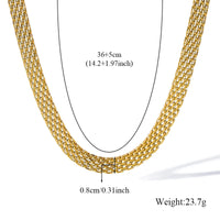 316L Stainless Steel Metal Wide Chain Necklace Bracelets Waterproof Jewelry Set Gold Color Chain Charm Jewelry Set Gift