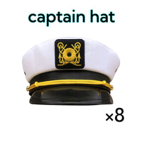 4-72PCS Captain Hats Adjustable White Sailors Hats Bachelorette Party Caps for Wedding Yacht Rock Theme Party Photo Props