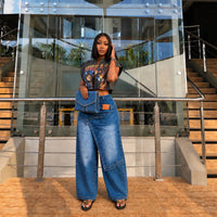 Denim Pant Women Jeans Vintage Wide Leg Long Pants High Waist Straight Trousers Y2K Streetwear Elegant Work Casual Loose 2026