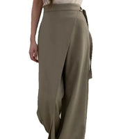 Summer Women'S Pants Office Lady New Design Fashion Loose Chic Minimalist Work Wear OL High Waist Wide Leg Casual