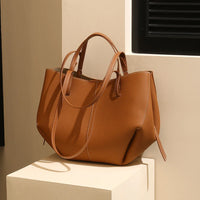 New Leather Premium Sense Light Luxury Large Capacity Tote Bag Women'S Handbag Commuter Shoulder Bag