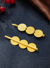 A Pair of Fashionable Hairpin Coin Tassel Gold Simple-Edge Clip Ladies' Accessory Single Clip