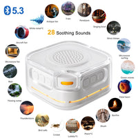 White Noise Machine with Bluetooth Function, Bluetooth Speaker, Sleep Aid Machine with Night Light for Baby Adults