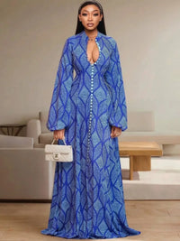 African Dresses for Women Elegant Spring Summer Long Sleeve Dashiki Maxi Dress Ladies Traditional African Clothing Fairy Dresses