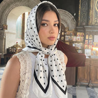 2026 Silk Shawl Square Scarf for Women Print Headband Foulard Satin Hijab Hair Bands Neckerchief Female Head Wraps Bandana