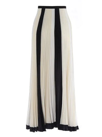 New Cross-Border Foreign Trade Women'S Chiffon Color Matching Pleated Skirt Folding Splicing Chiffon Skirt