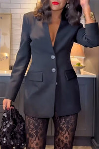 Contemporarychic Suit Relaxed Oversized Lace Suit Longline Sleeveless Tailored Suit Professional Office Workwear Ensemble