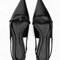 2025 New Bling Women Sandal Fashion Pointed Toe Shallow Slip on Ladies Elegant Slingback Shoes Med Heel Flat Shoes