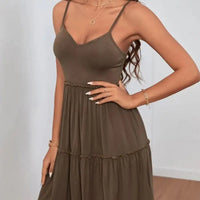 Layered Frill Trim Ruffle Hem Cami Dress,Summer Dresses for Women