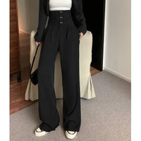 High Waisted Black Pants, Women'S Autumn New Style, Hanging Floor Pants, Casual Loose Wide Leg Pants