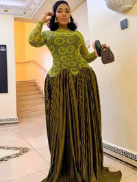 African Dresses for Women Elegant Spring Summer Long Sleeve Dashiki Maxi Dress Ladies Traditional African Clothing Fairy Dreaes