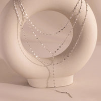 Emanco Stainless Steel Minimalist Style Water Wave Chain Multi Layer Lariat Necklace Fashion Women'S Jewelry Wholesale