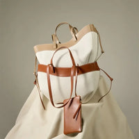 2026 High-End Knitted Patchwork Wing Bag Premium Sensory Large Capacity Tote for Women Light Luxury Niche Design Brown/Apricot