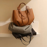 New Leather Premium Sense Light Luxury Large Capacity Tote Bag Women'S Handbag Commuter Shoulder Bag