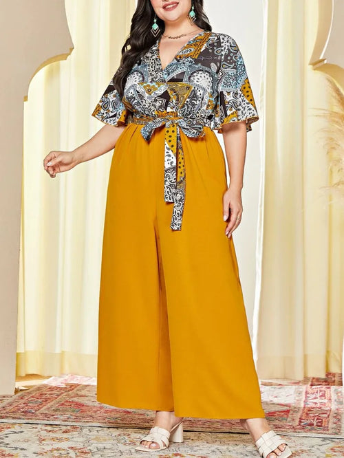 Plus Size Women Clothes Jumpsuit Summer Clothes Blue Urban Leisure Bodysuit New Wide Leg Jumpsuit Wholesale Dropshipping