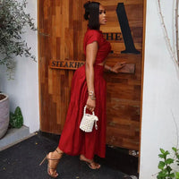 Elegant Women'S Clothing with High-End Pleated Design, A-Line Skirt Set V-Neck Short-Sleeve, Light Luxury New Two-Piece Set