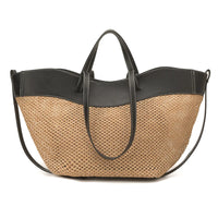 Branded Straw Knitted Big Tote Bags for Women Two-Sized Big Capacity Shopper Shoulder Bag Set 2026 Summer Latest Beach Bag
