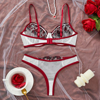 Contrast Lingerie Fancy Lace Set Woman 2 Pieces Women Underwear Embroidery Beautiful Bra and Panty Sets