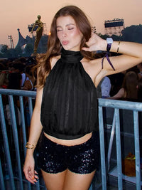 Lace up Backless Halter Tops for Woman Clothes Summer 2026 Fashion Sexy Crop Top C70-CG16