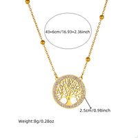 316L Stainless Steel Tree of Life Turquoise Golden Necklace Earrings for Womens 2024 New Party Gift Fashion Jewelry Set