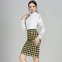 Summer Fashion plus Size Women'S Skirt Plaid Skirt New High Waist Pencil Skirt