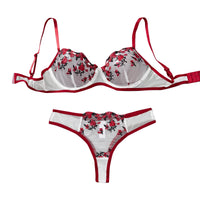 Contrast Lingerie Fancy Lace Set Woman 2 Pieces Women Underwear Embroidery Beautiful Bra and Panty Sets