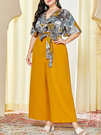 Plus Size Women Clothes Jumpsuit Summer Clothes Blue Urban Leisure Bodysuit New Wide Leg Jumpsuit Wholesale Dropshipping