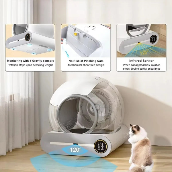 Smart Self-Cleaning Plastic Cat Litter Box Certified Easy Clean for Cats Smart Application
