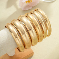 Vintage Chunky Wheels Metal Cuff Bangles Bracelets Set for Women Fashion Simple Smooth Exaggerated Stacked Bangles Jewelry Gifts