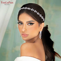 Wedding Head Piece Bridal Hair Accessories Shiny Rhinestone Headbands for Party Bride Tiara Forehead Headpiece HP309