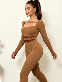 XL-5XL plus Size Women Workout Jumpsuit Yoga Bodycon One Piece Long Sleeve Top Leggings Romper Big Size Sports Jumpsuit