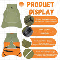 Dog Raincoat Windbreaker for All Dog Sizes Waterproof Dog Outdoor Jacket with Reflective Strip, Adjustable Straps & Snap Button