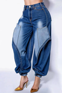 Plus Size Daily Blue Jogging Denim Jeans Women 2026 Fashion