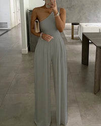 New 2025 Jumpsuits for Women Solid Color off Shoulder High Waist Pants Jumpsuits Female Fashion Casual Elegant Jumpsuit Outfits