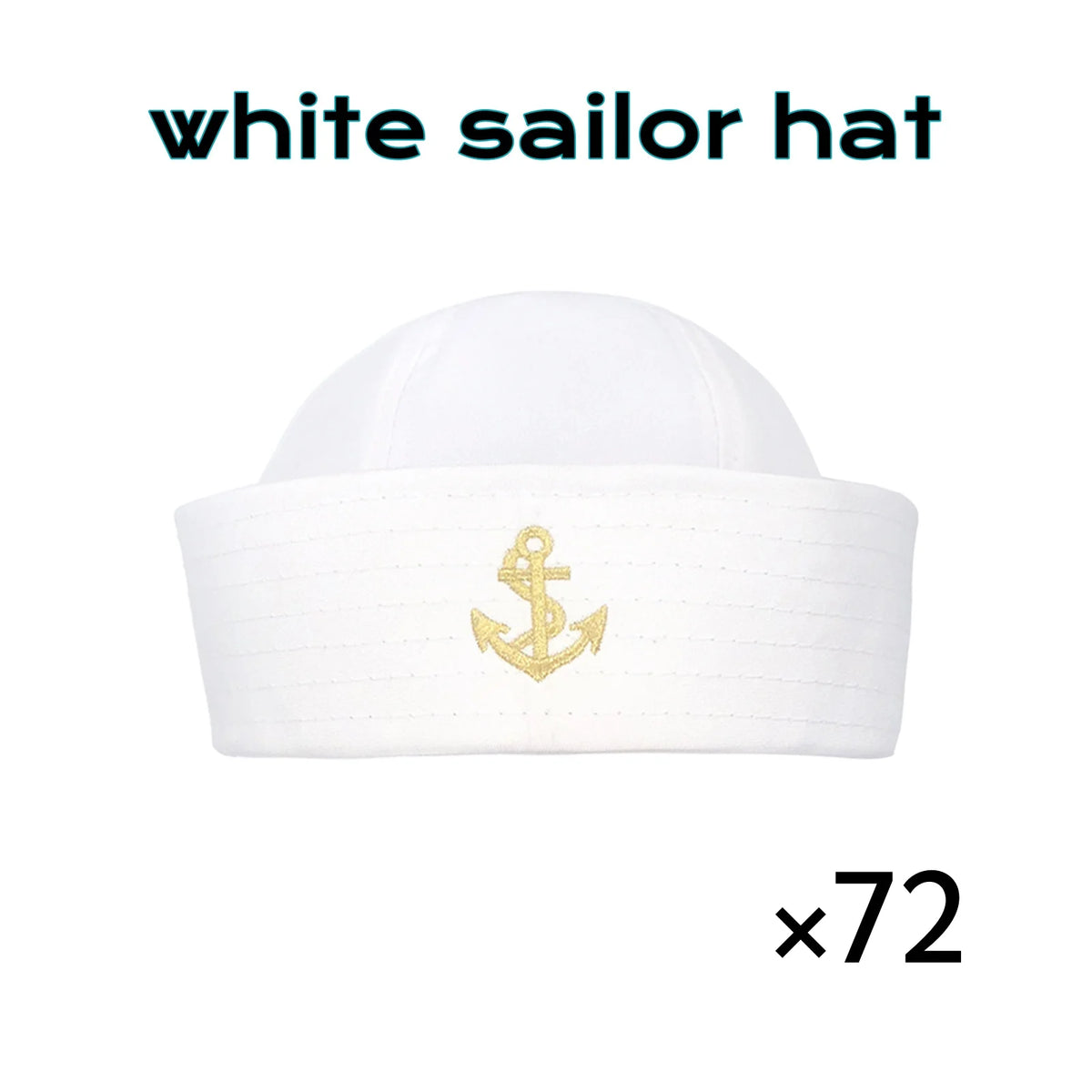 4-72PCS Captain Hats Adjustable White Sailors Hats Bachelorette Party Caps for Wedding Yacht Rock Theme Party Photo Props