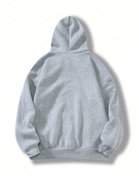 New York Text Pattern Pocket Drawstring Hoodie Fleece Warm Hoodies Long Sleeve Tops Autumn Fashion Hoody Casual Loose Streetwear