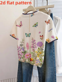 Floral Pattern Women's Top – Short Sleeve