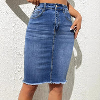New Elastic High-Waist Denim Hip Skirts Women