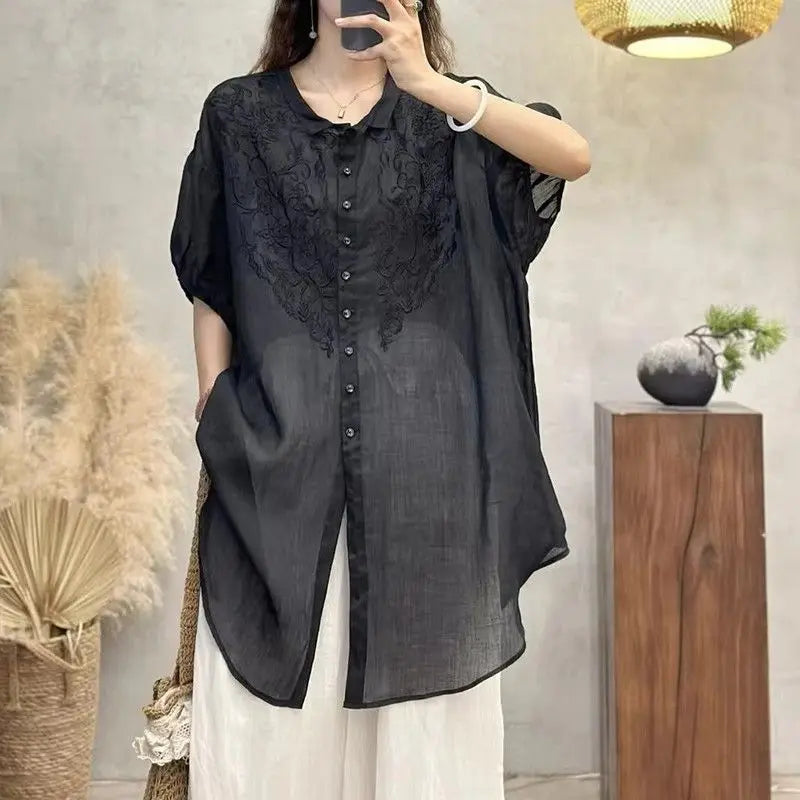 Blouse d'Été Grande Taille Femme | Unie et Élégante