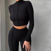 Ladies Matching Set High Waist Slim Pants Suit Jumpsuit Overall Spring Summer